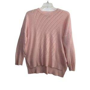 Johnny Was Cashmere Pink Pullover‎ Sweater Size Medium Lightweight Knit